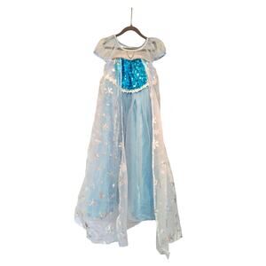 Trish Scully Child Elsa Style Dress Girls Size 8 Blue Snowflake Gown Costume EUC
